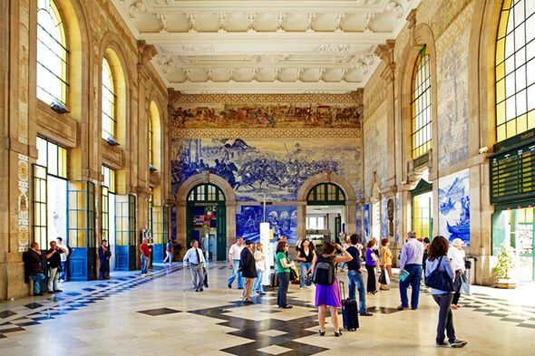 Modern interior of a clean and well-lit Lisbon metro station