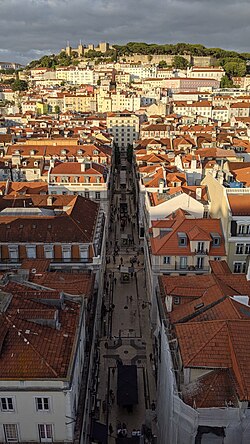 View from the top of the Santa Justa Lift overlooking Lisbon