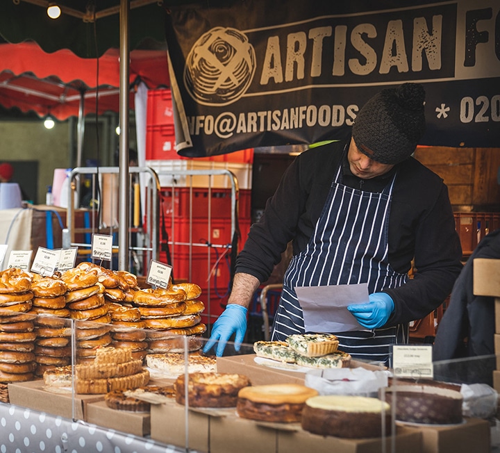 A variety of delicious food vendors at Borough Market