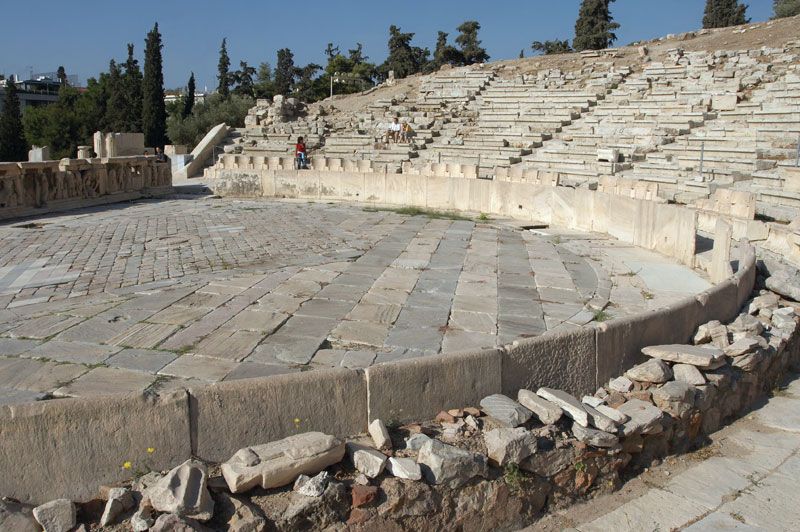 The stage of the Theatre of Dionysus in Athens
