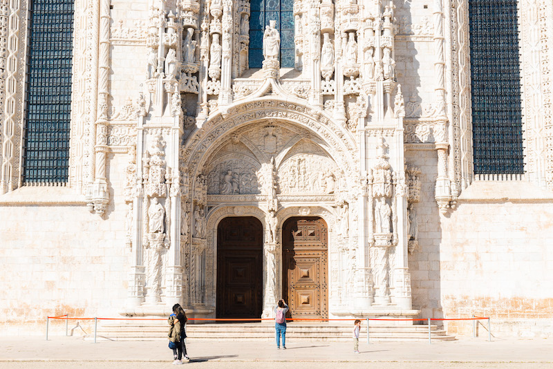 Exterior view of the Jerónimos Monastery in Belém, Lisbon