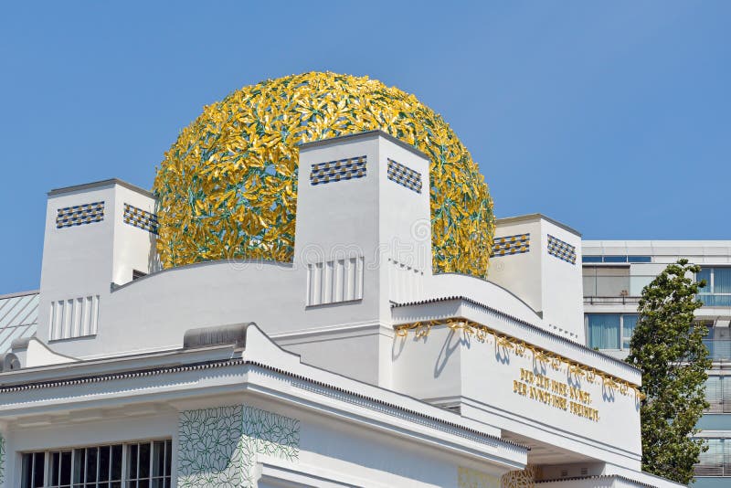 The distinctive golden dome of the Secession Building in Vienna, a landmark of Art Nouveau architecture