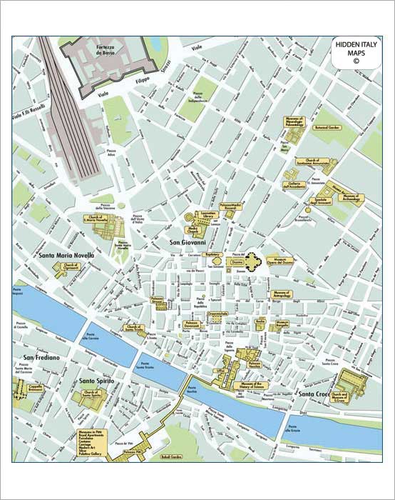 Florence city map highlighting key attractions