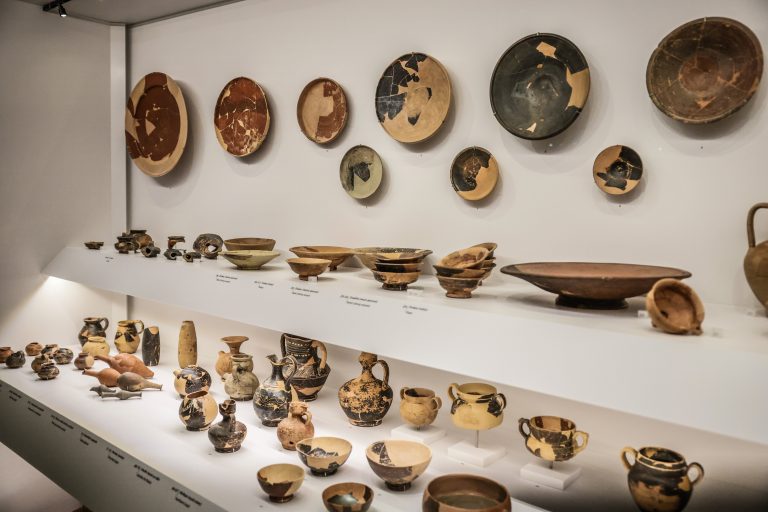 Artifacts displayed in the Acropolis Museum