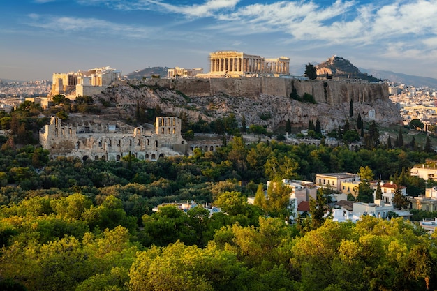Panoramic view of the Acropolis in Athens