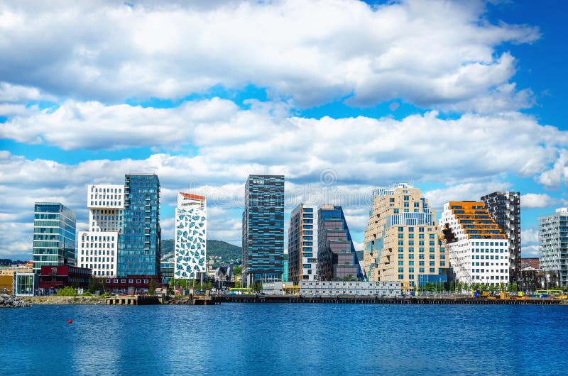 Scenic view of Oslo skyline with the fjord in the background