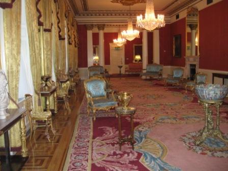 A lavishly decorated state room inside Dublin Castle.