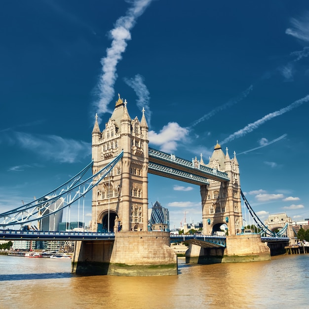 Tower Bridge in London on a sunny day